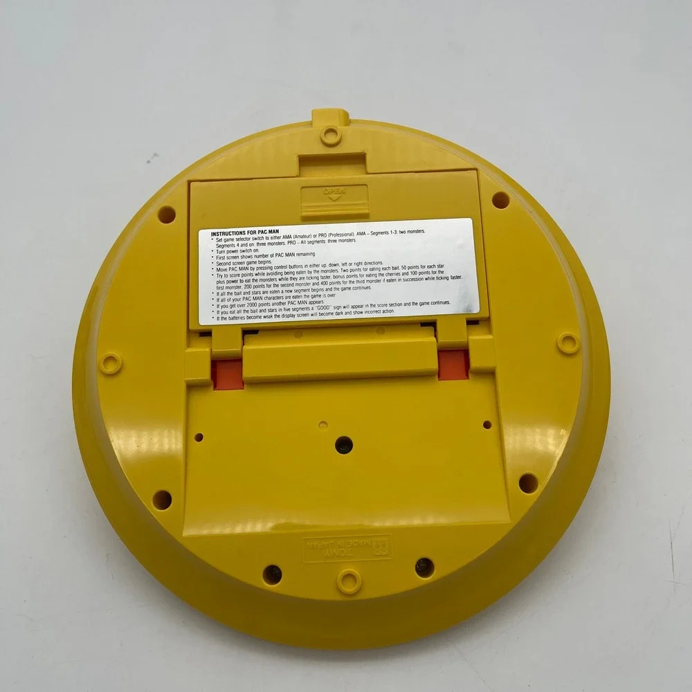 Vintage 1981 Tomytronic Pac-Man Handheld VFD Arcade Game Tomy Yellow Japan